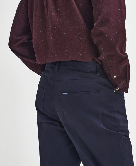 Barbour Suede Sateen Regular Trousers — Dark Navy