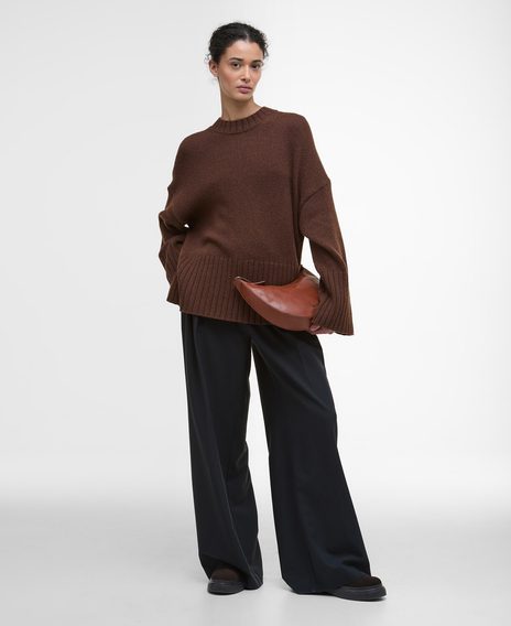 Barbour Sophia Crew Neck Jumper — Vicuna