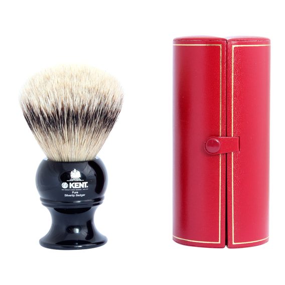 Královská štětka na holení Kent BLK12 z jezevčích štětin (silvertip badger)
