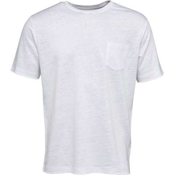 Lněné tričko Knowledge Cotton Apparel Alder - Bright White