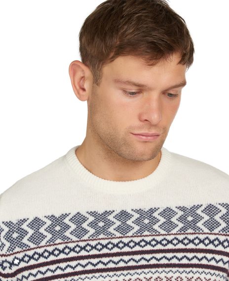 Vzorovaný svetr Barbour Fairisle z jehněčí vlny - béžový