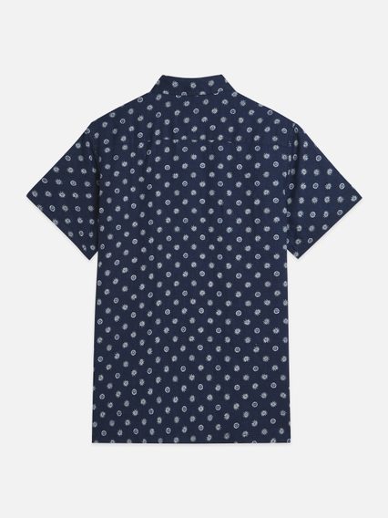 Scotch & Soda — Printed Linen Short-Sleeved Shirt