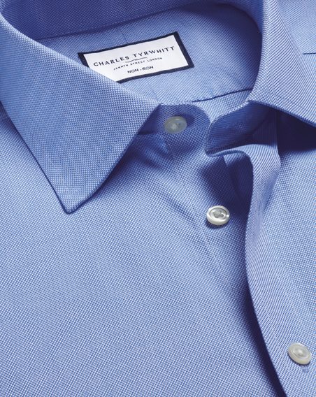 Charles Tyrwhitt Non-Iron Royal Oxford Shirt — Ocean Blue
