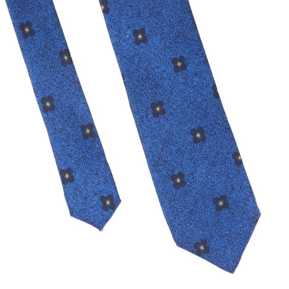 Bazar: Modrá kravata s tmavě modrými květy John & Paul