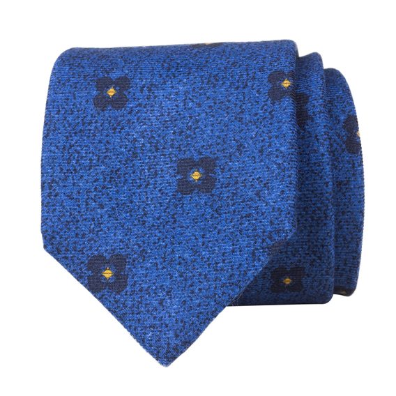 Bazar: Modrá kravata s tmavě modrými květy John & Paul