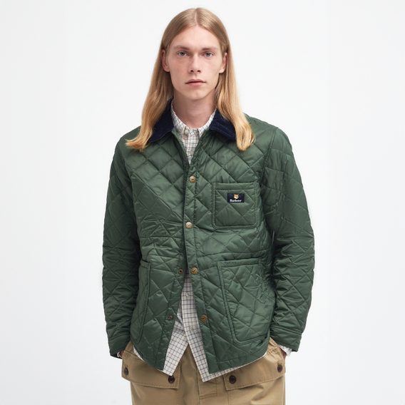 Barbour × Maison Kitsuné Kenning Quilted Jacket — Classic Green