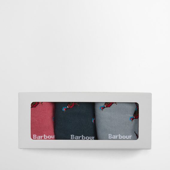 Barbour Pheasant Socks Gift Box — Earth Pink Mix
