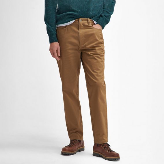 Barbour Suede Sateen Regular Trousers — Sandstone