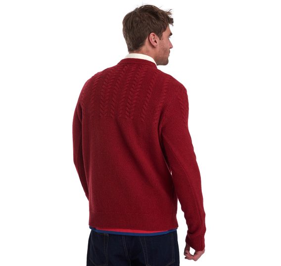 Svetr Barbour Crastill z jehněčí vlny - červený