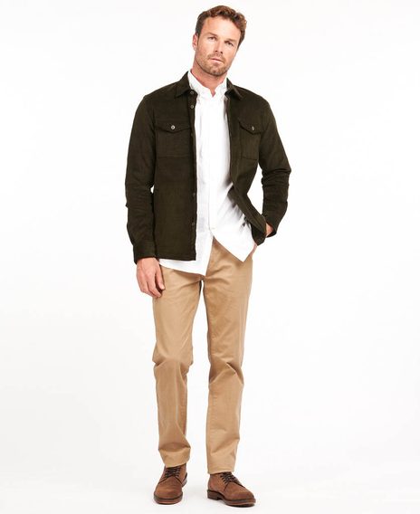 Manšestrová overshirt Barbour Cord - Olive