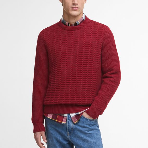 Barbour Cleveland Crew Neck Jumper — Biking Red