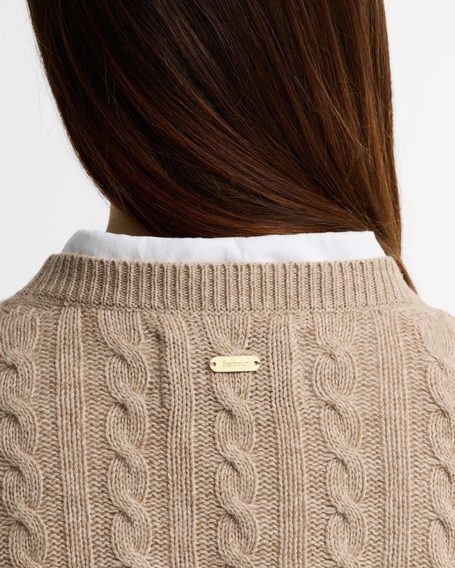 Barbour Ashdown Relaxed Cable-Knit Jumper — Honey