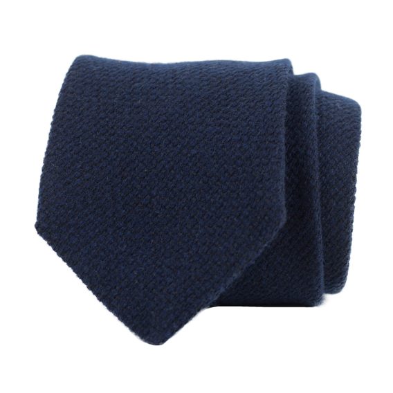 Tmavě modrá kravata z kašmíru a hedvábí John & Paul