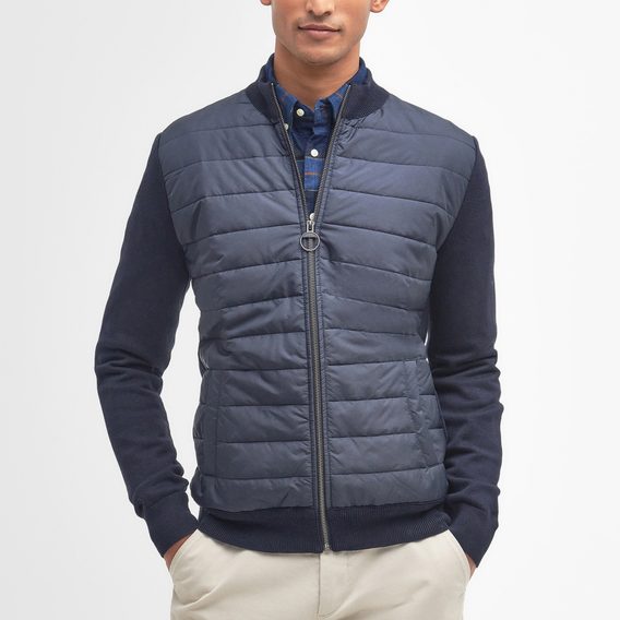 Barbour Carn Baffle Zip Through Jumper — Navy