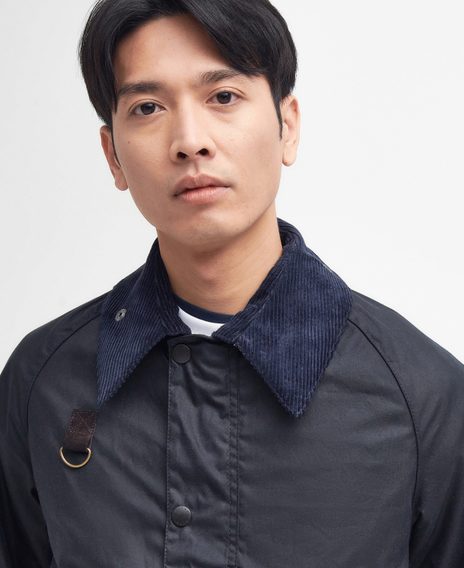 Barbour Spey Waxed Jacket — Navy