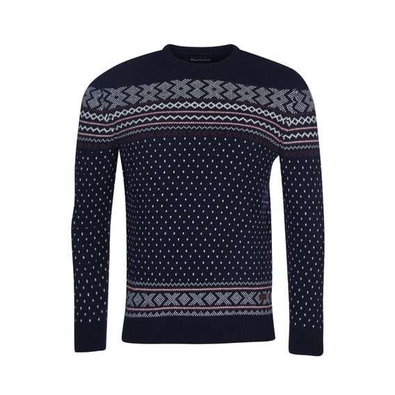 Barbour Essential Fairisle Sweatshirt — Navy