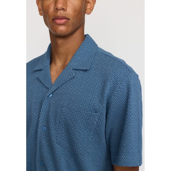 Revolution Jacquard Short-Sleeved Shirt — Blue