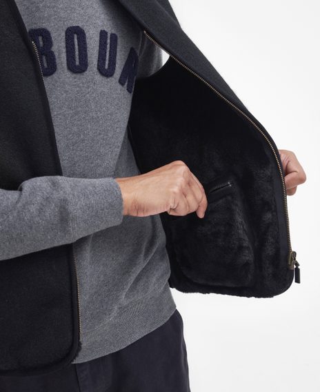 Barbour Warm Pile Zip-In Liner — Black