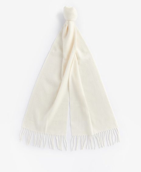 Barbour Lambswool Woven Scarf — Cream