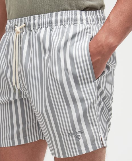 Barbour Decklam Striped Swim Shorts — Forest Fog