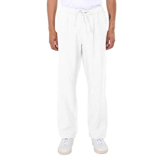 Lněné kalhoty Knowledge Cotton Apparel — Bright White