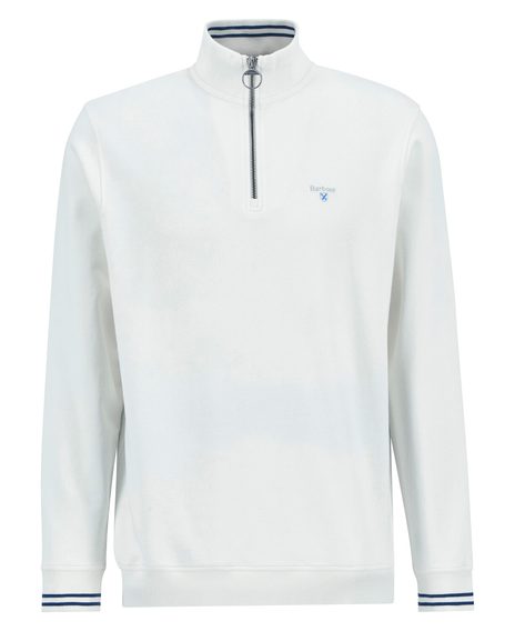 Barbour Rosford Half-Zip Sweatshirt — Whisper White