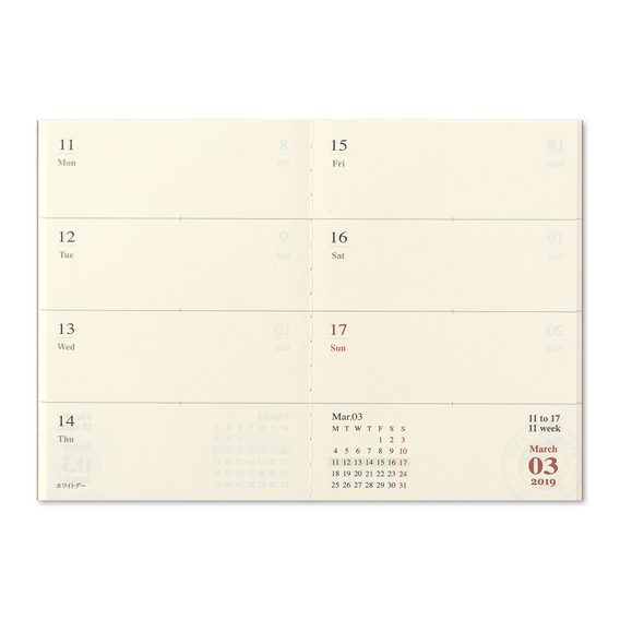 Traveler's Notebook s týdenním diářem na rok 2019 - černý (Passport)