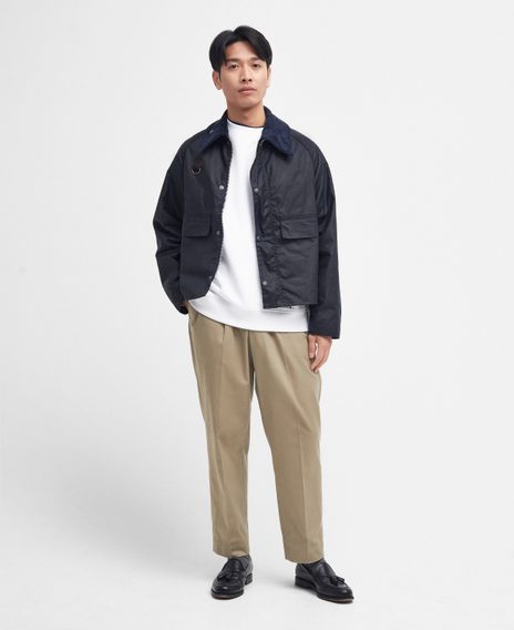 Barbour Spey Waxed Jacket — Navy