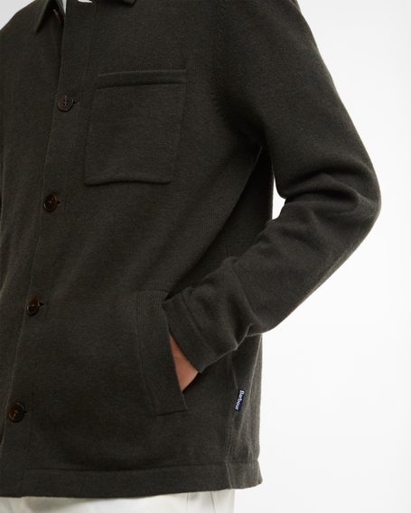 Barbour Bellam Knitted Cardigan — Olive