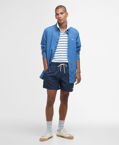 Barbour Staple Logo 7″ Swim Shorts — Navy