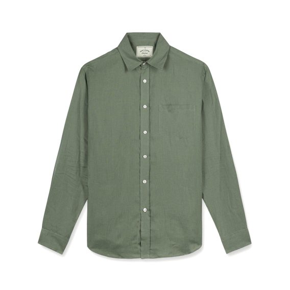 Lněná košile Portuguese Flannel - Dry Green