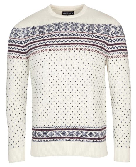 Vzorovaný svetr Barbour Fairisle z jehněčí vlny - béžový
