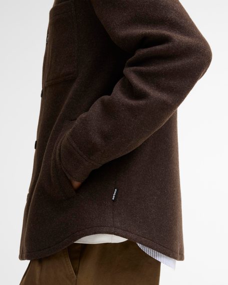 Barbour Marltown Tailored Wool Blend Overshirt — Brown