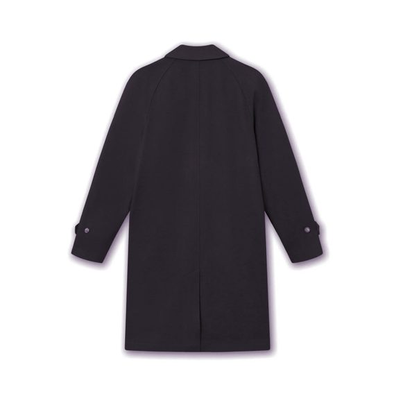 forét Shelter Long Wool Coat — Navy