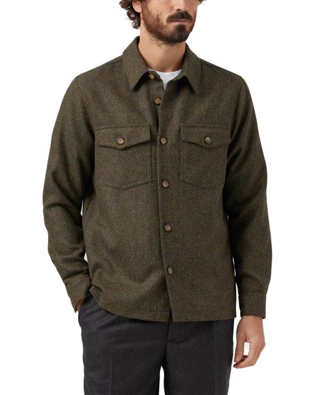 Vlněná bunda Portuguese Flannel Wool Field - Green