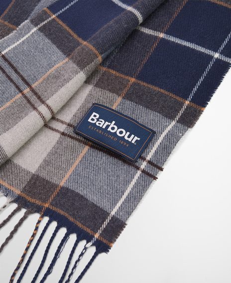 Barbour Galingale Tartan Scarf — Grey Midnight Tartan