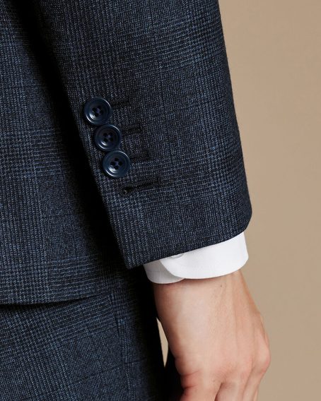 Charles Tyrwhitt Ultimate Performance Check Suit Jacket — Dark Navy