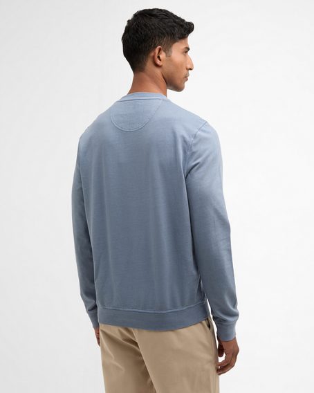 Barbour Washed Tartan Crew Neck Sweatshirt — Washed Blue