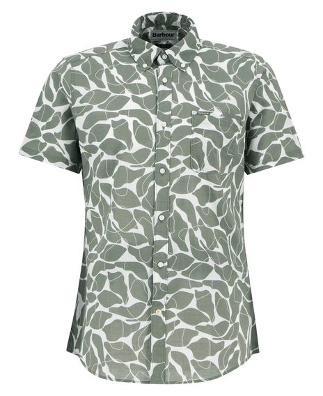 Barbour Spillroad Printed Short-Sleeved Shirt — Light Moss