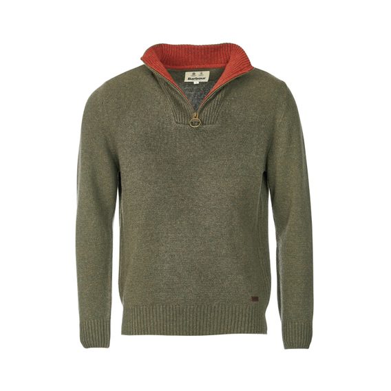 Barbour Nelson Essential Half Zip Sweatshirt — Seaweed