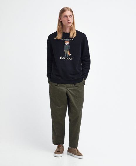 Barbour × Maison Kitsuné Beaufort Fox Sweatshirt — Black