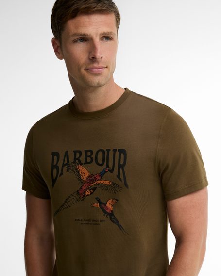 Barbour Pheasant Graphic Tailored T-Shirt — Olive