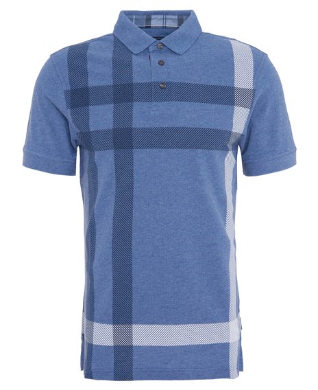 Barbour Blaine Oversized Tartan Polo Shirt — Chambray