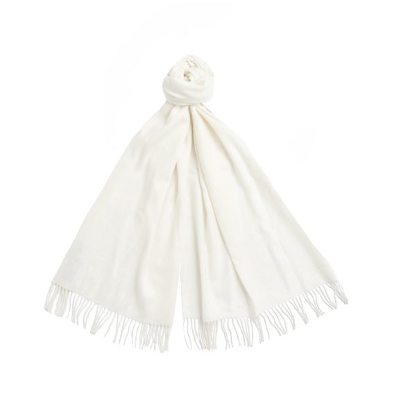 Barbour Lambswool Wrap Scarf — Cream