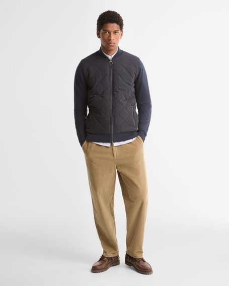 Barbour Quilted Front Knitted Zip Through