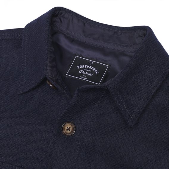 Portuguese Flannel Wool Field Overshirt — Navy