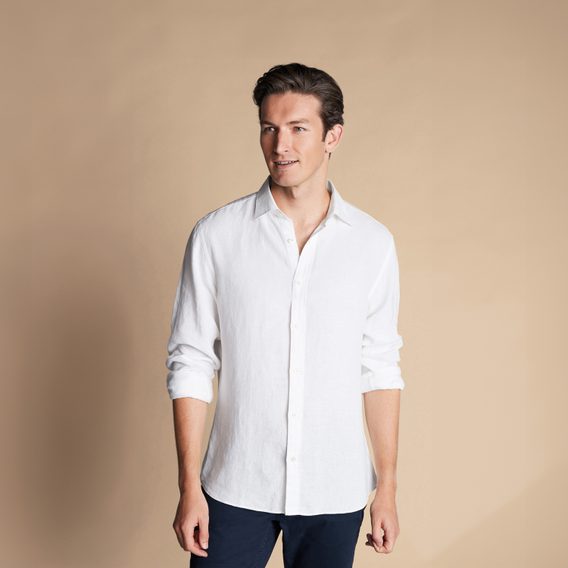 Charles Tyrwhitt Pure Linen Shirt — White