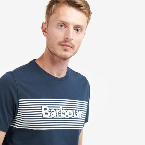 Bavlněné tričko Barbour Coundon Graphic — Navy
