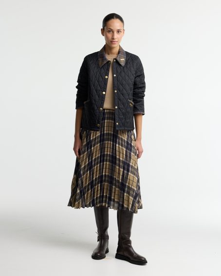 Barbour Icons Tartan Collar Cropped Liddesdale Quilted Jacket