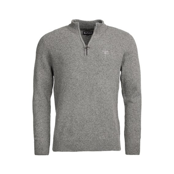 Barbour Essential Tisbury Half Zip Knitted Jumper — Grey